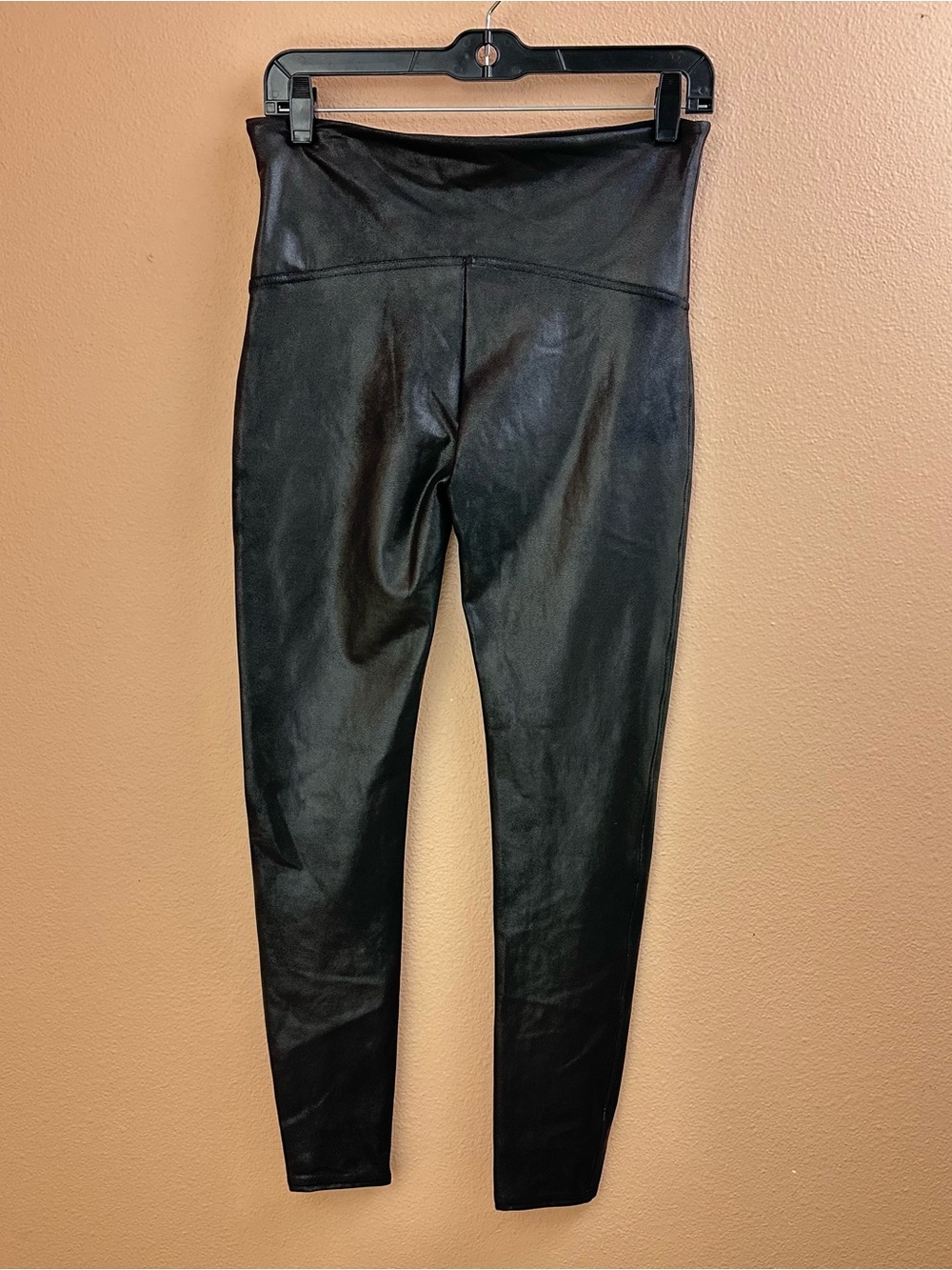 NWOT Spanx Faux Leather Leggings Womens XL Dark Brown High Rise Pull On 2437 - Picture 3 of 9